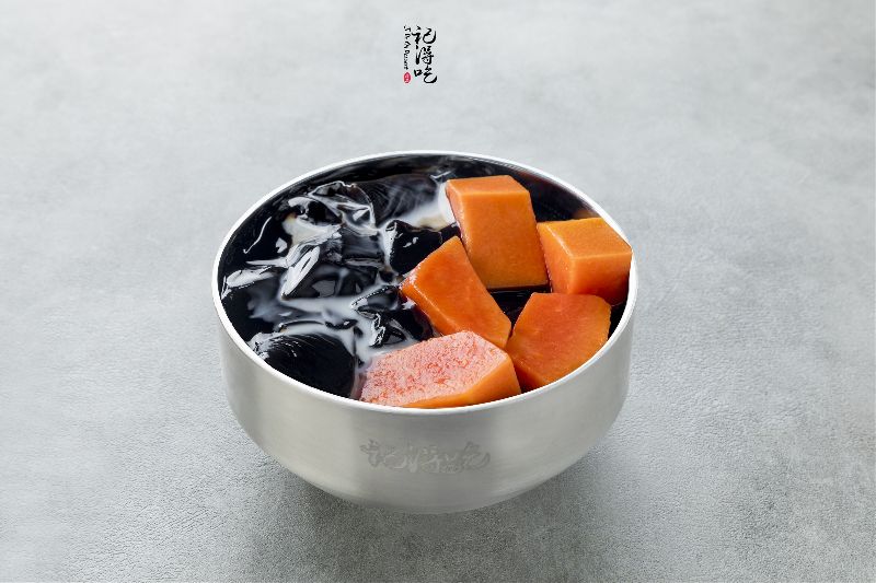 Grass Jelly w Papaya